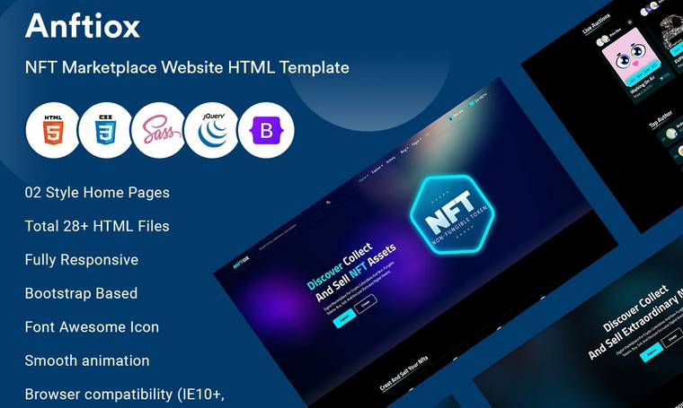 Anftiox NFT Website Template