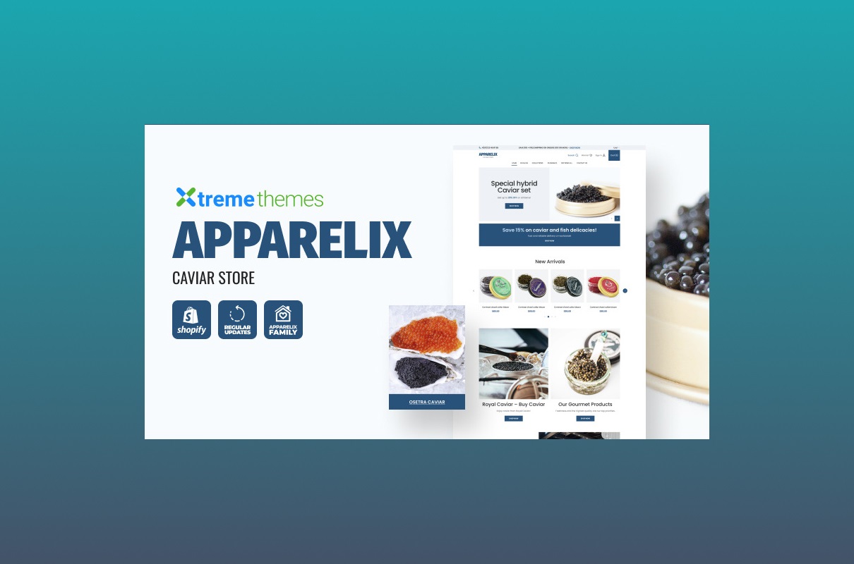 Apparelix Shopify Caviar Store.