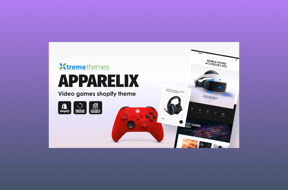 Apparelix Video Games Shopify Template.