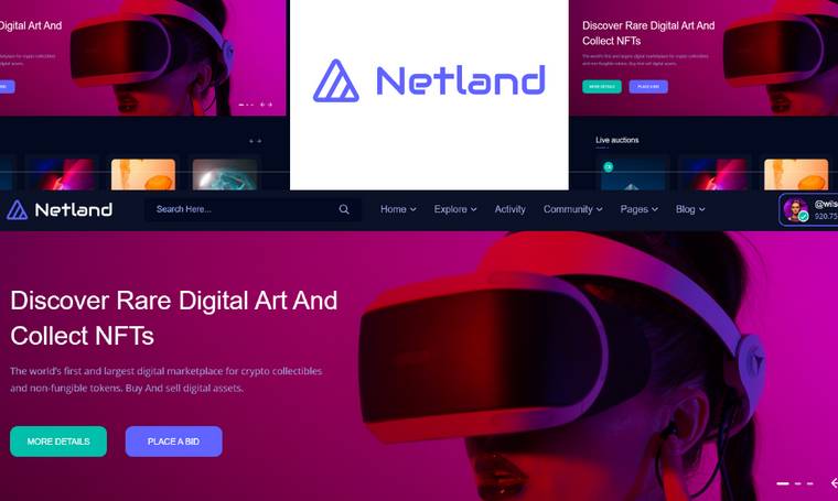 Netland NFT Marketplace Website Template
