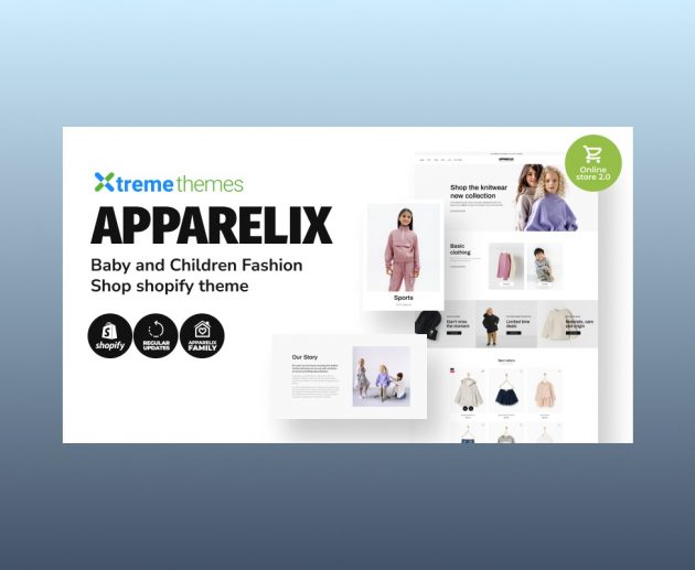 Apparelix children fashion shopify theme.