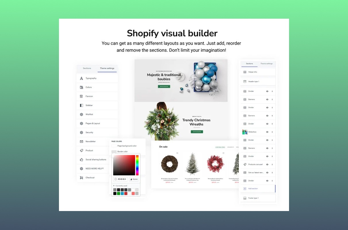 Apparelix christmas visual shopify builder.