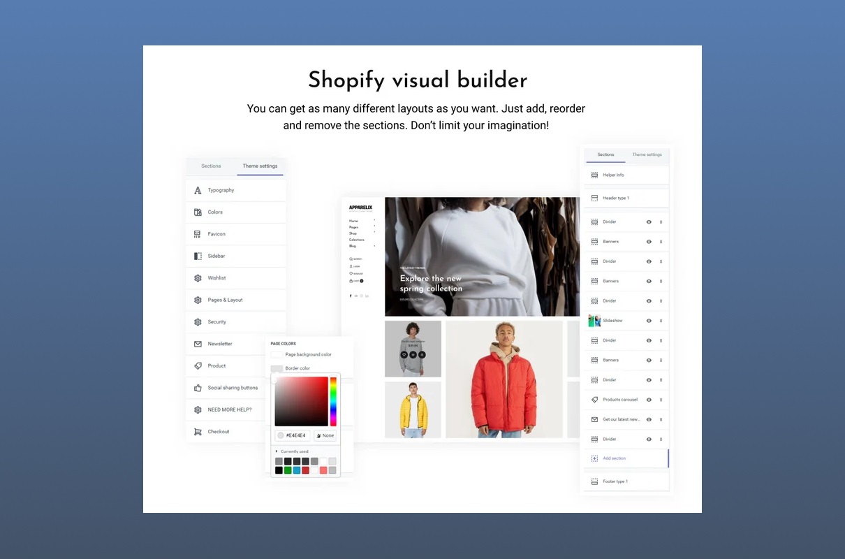 Apparelix fashion store shop visual builder.