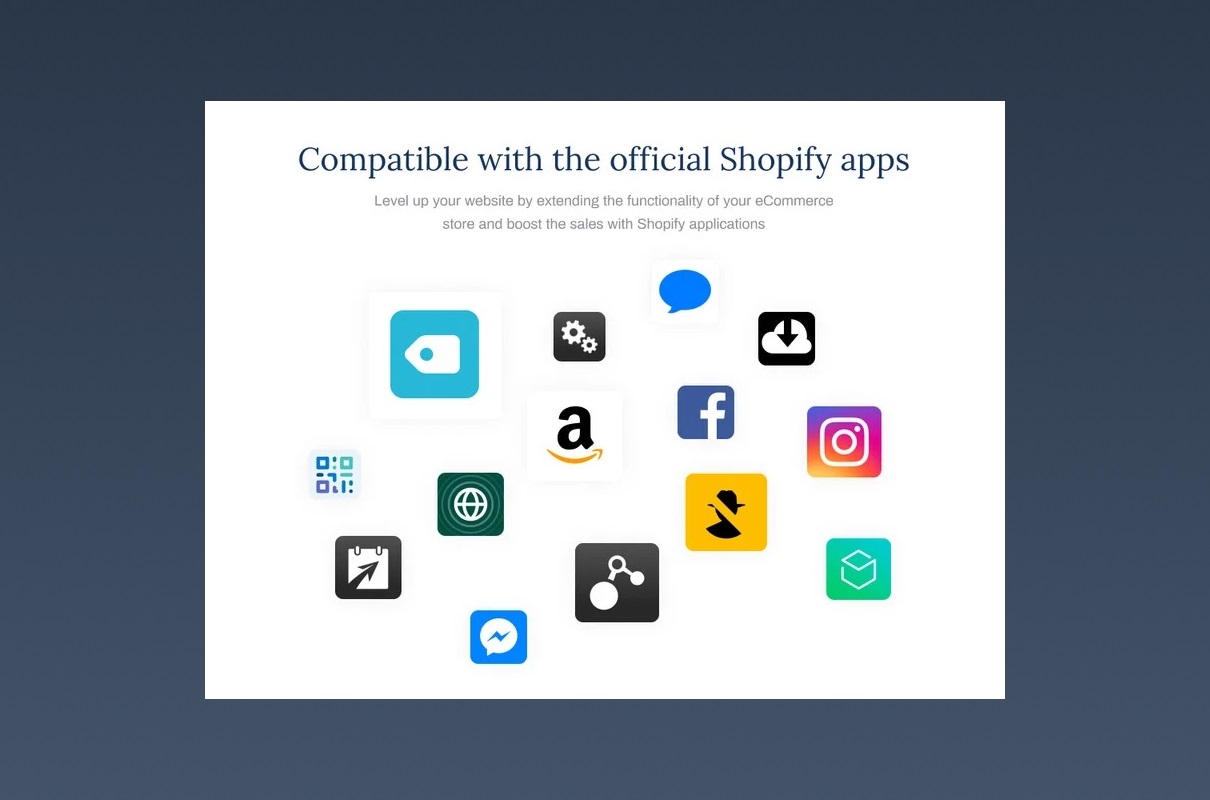 Apparelix Compatible with the official Shopify apps.