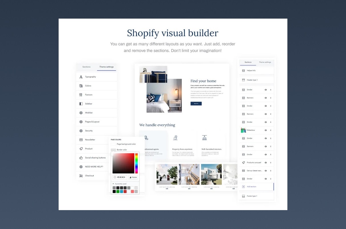 Shopify visual builder.