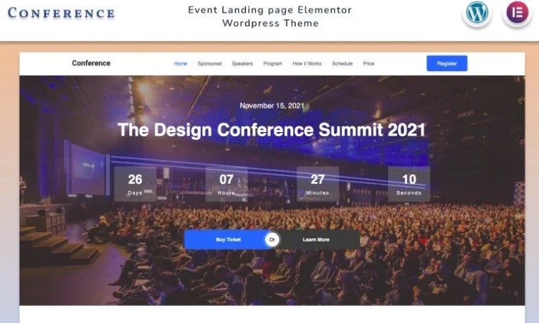 Conference Responsive Exhibition Theme - Website Builder for Events