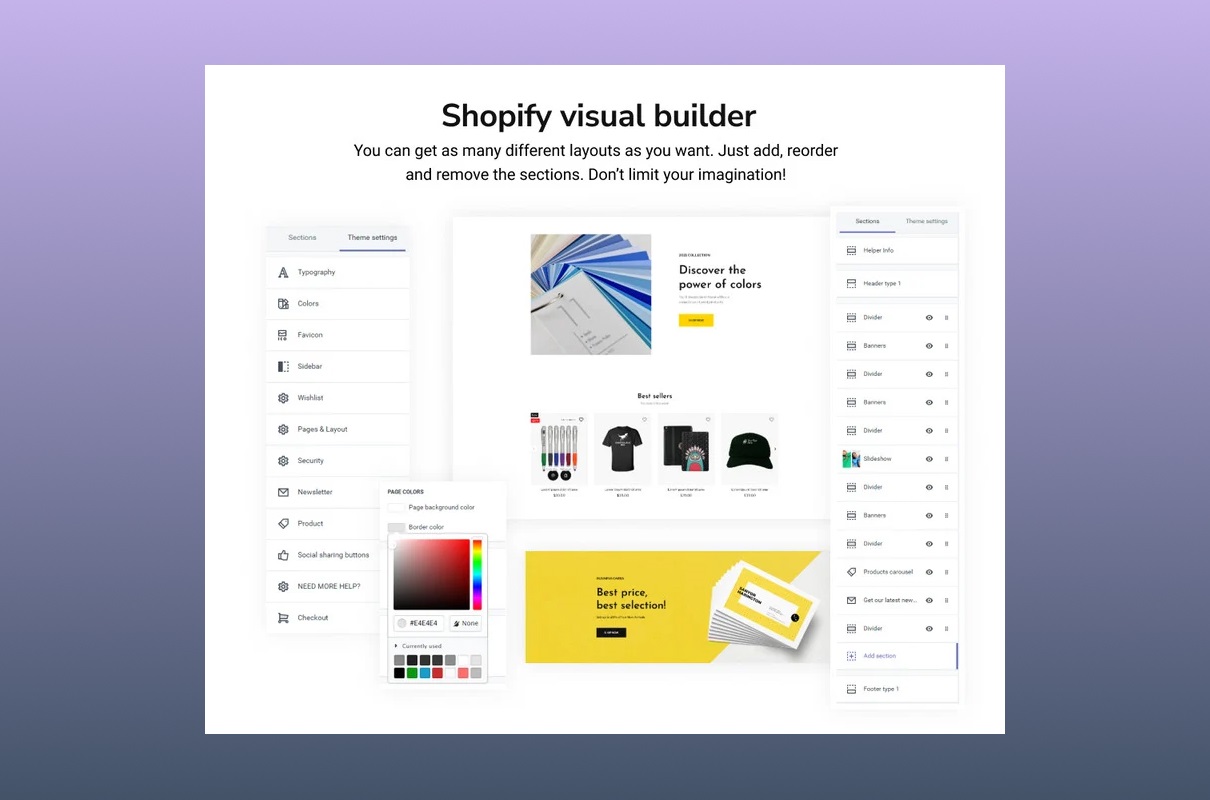 Shopify visual builder store theme.