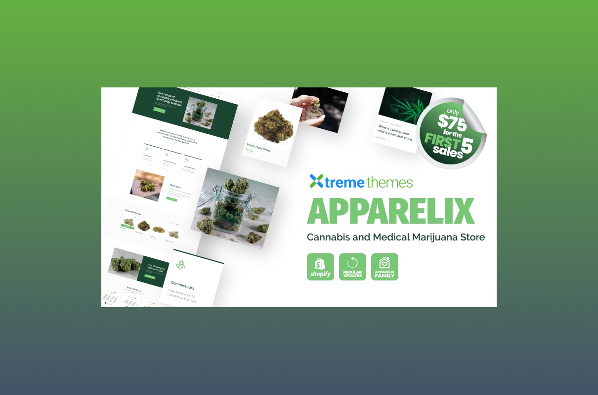 Apparelix Medical Marijuana Cannabis Shopify Template.