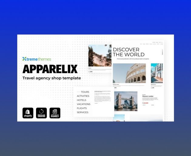 Apparelix Travel Agency Shopify.