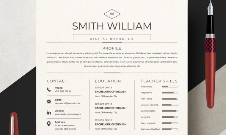 Brilliant Theme - Microsoft Word Resume Templates Free