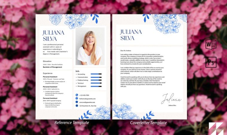 Floral Job Application Mockup Fax Cover Letter