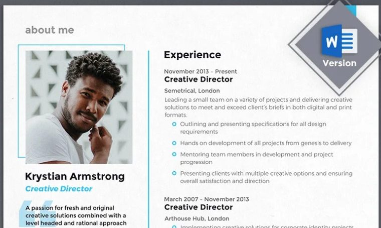 Krystian Armstrong - Microsoft Word Resume Templates Free