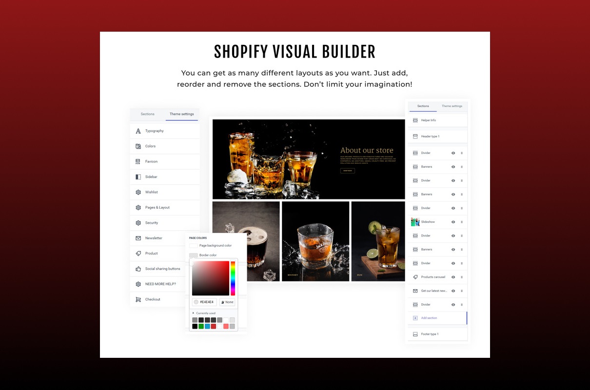 Apparelix alcohol shopify visual builder.
