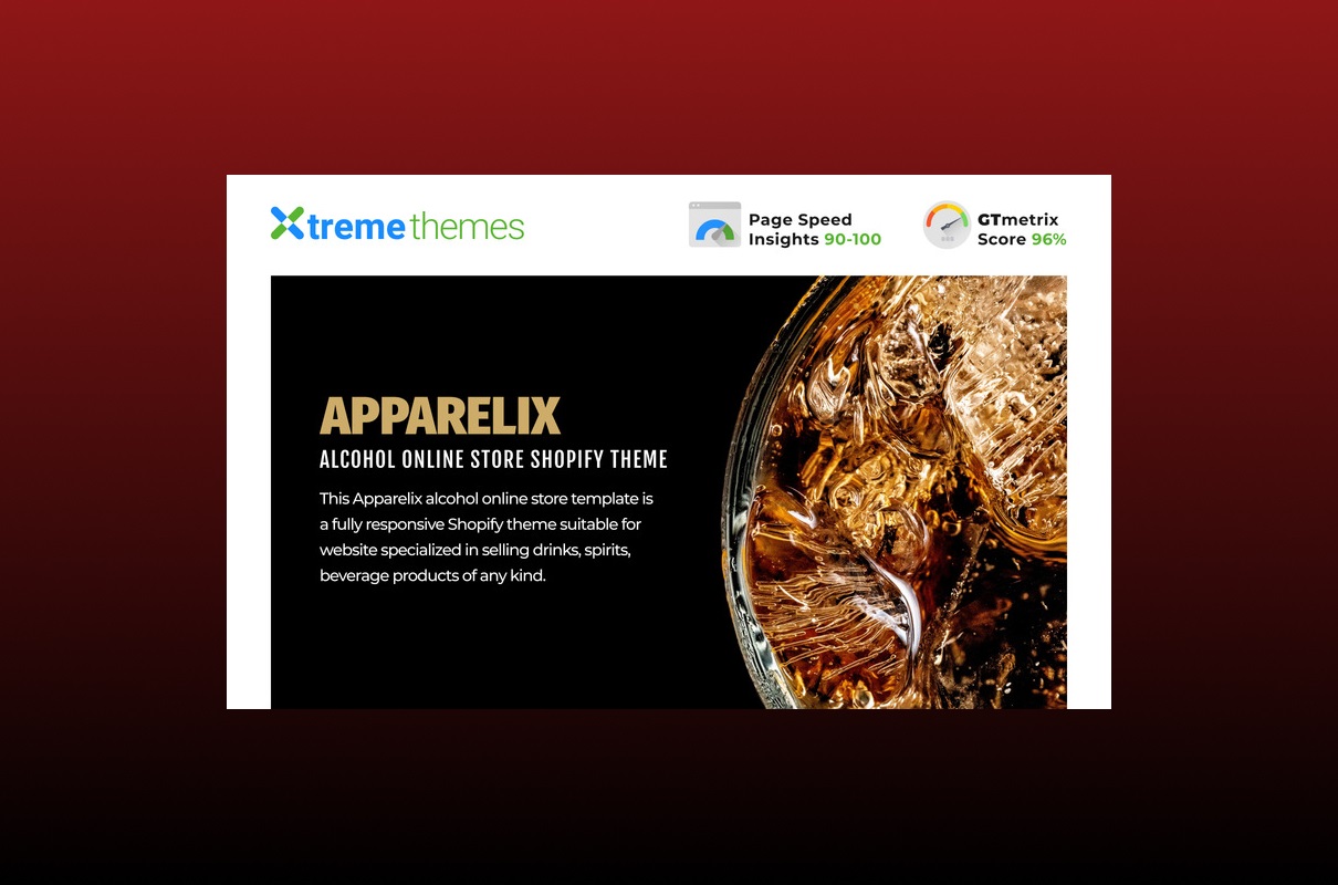 Apparelix alcoholic online store template.