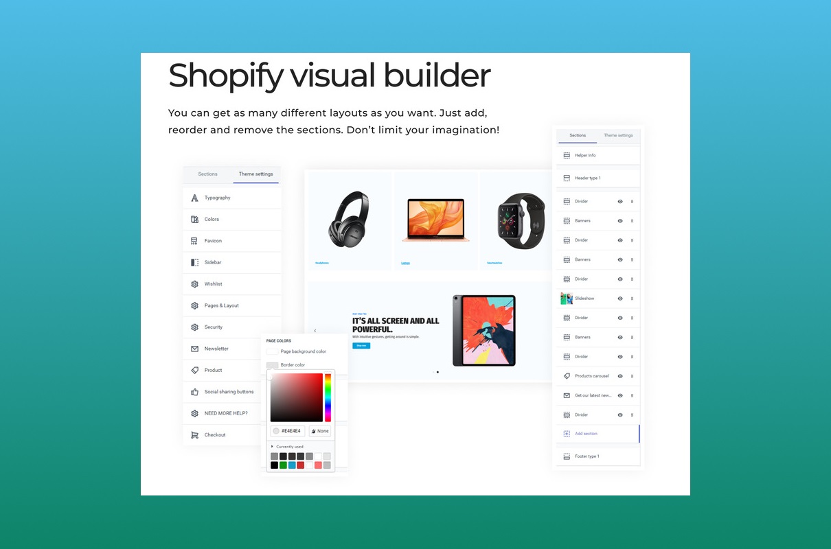 Apparelix electronics shopify visual builder.