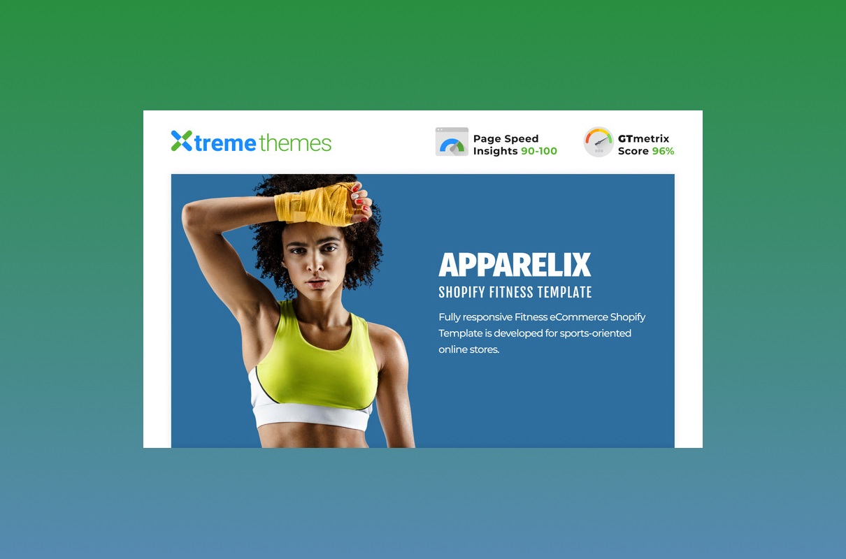 Apparelix fitness ecommerce shopify template.