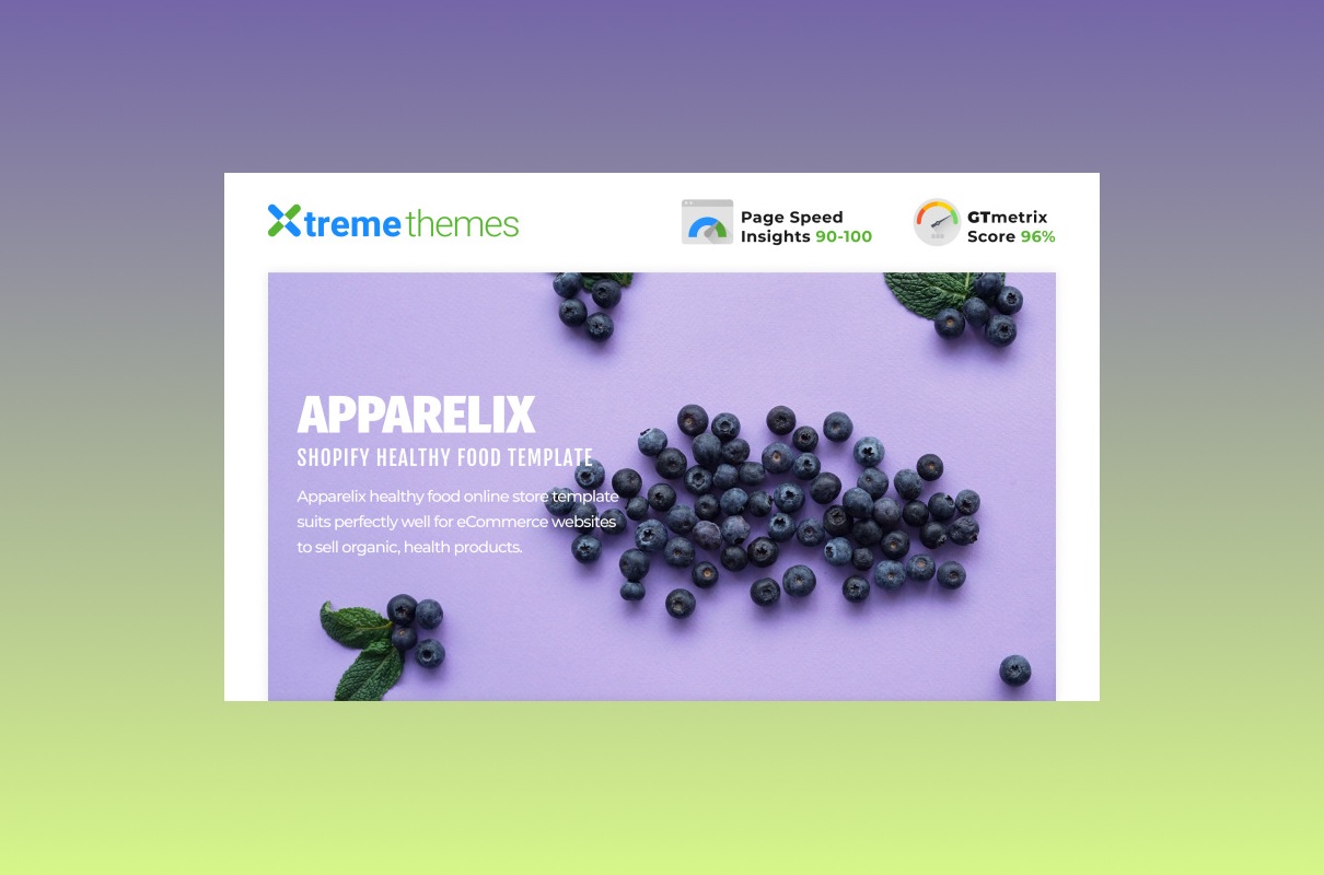 Apparelix healthy food ecommerce shopify template.