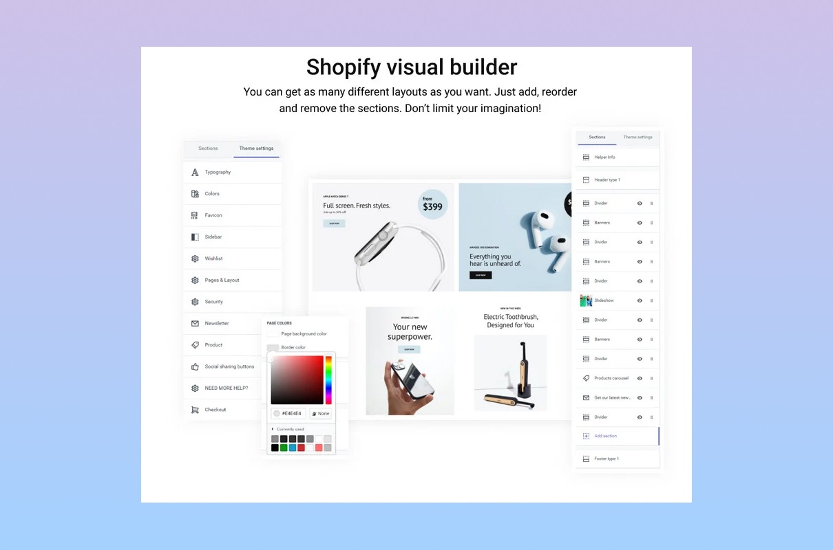 Apparelix hi-tech shopify visual builder.