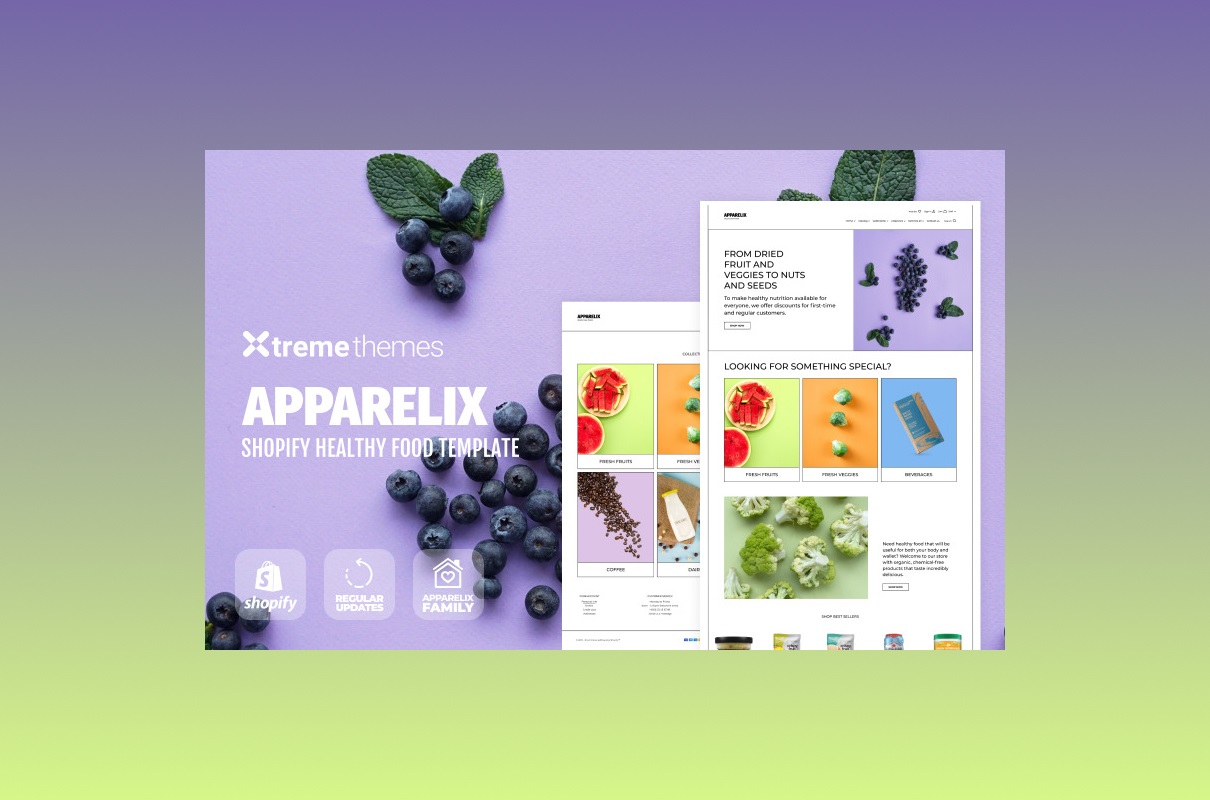 Apparelix shopify healthy food theme.