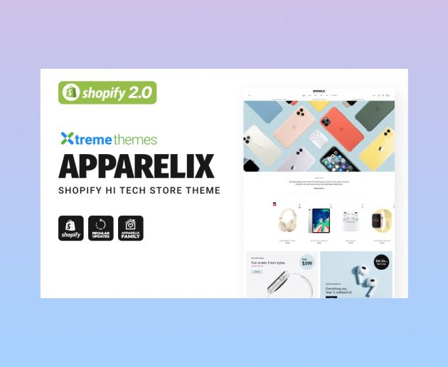 Apparelix shopify hi-tech template.