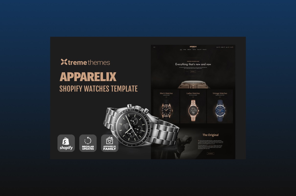 Apparelix shopify watches theme.