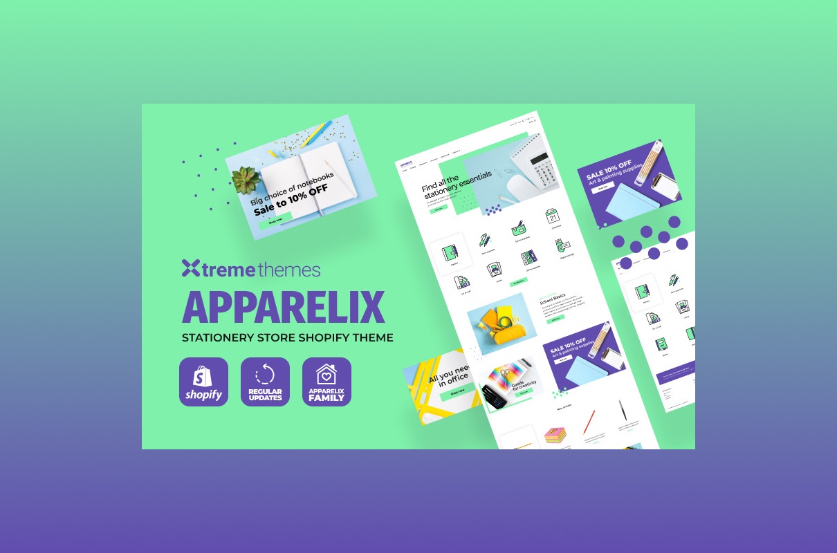 Apparelix stationery shopify theme.