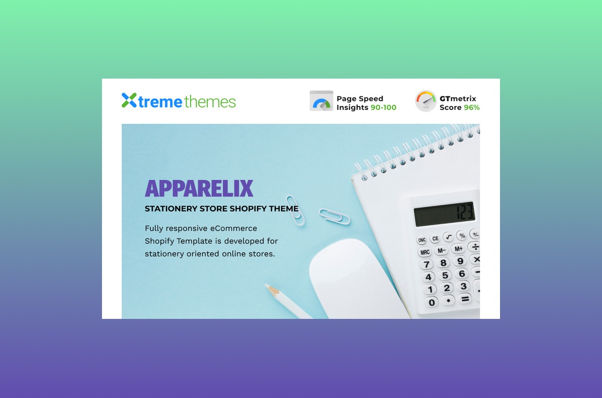 Apparelix stationery store theme.