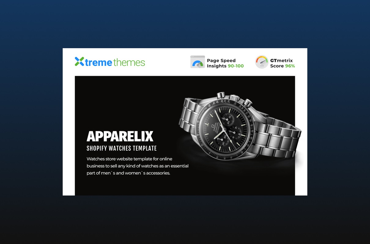 Apparelix watches store theme.