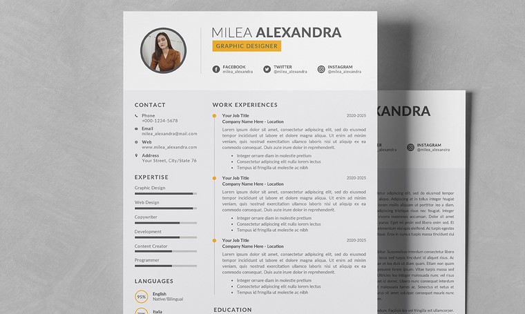 Clean Modern CV Template