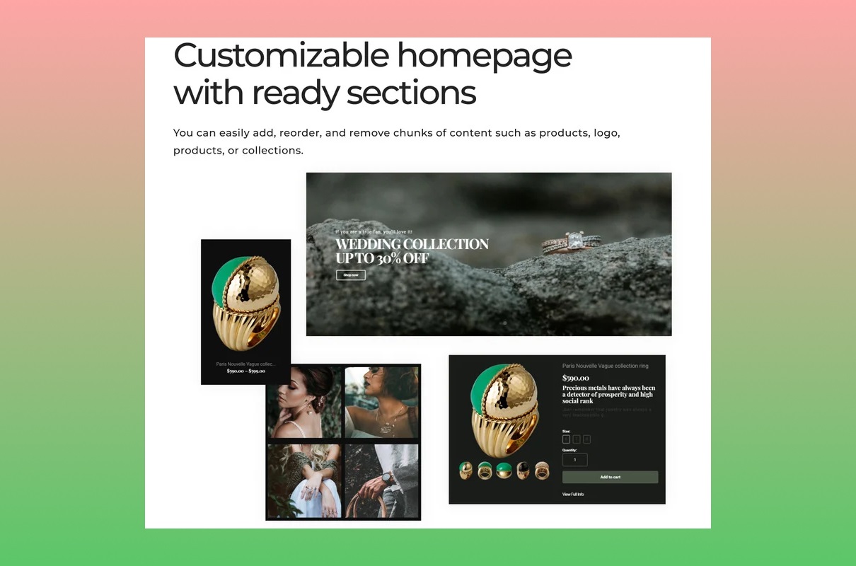 Customizable homepage.