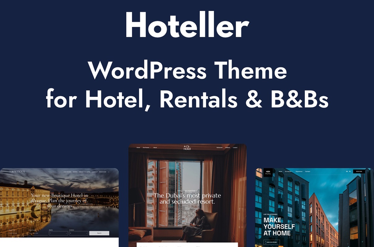 Hoteller booking wordpress theme.
