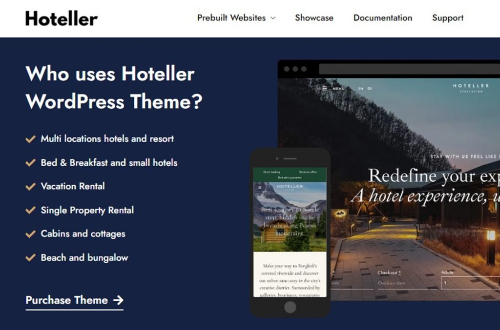 Hoteller hotel wordpress theme.