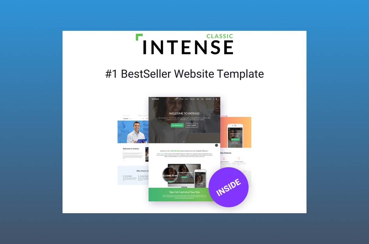 Intense bestseller website template.