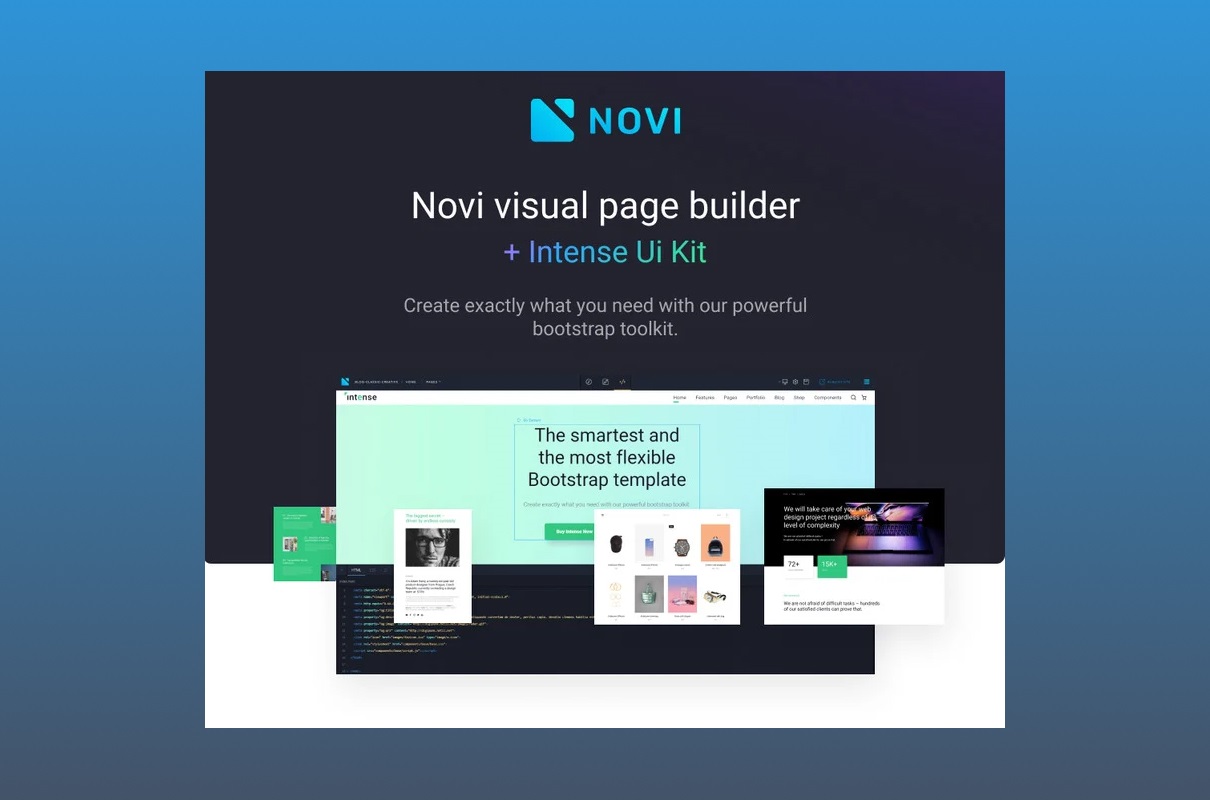 Novi visual page builder.