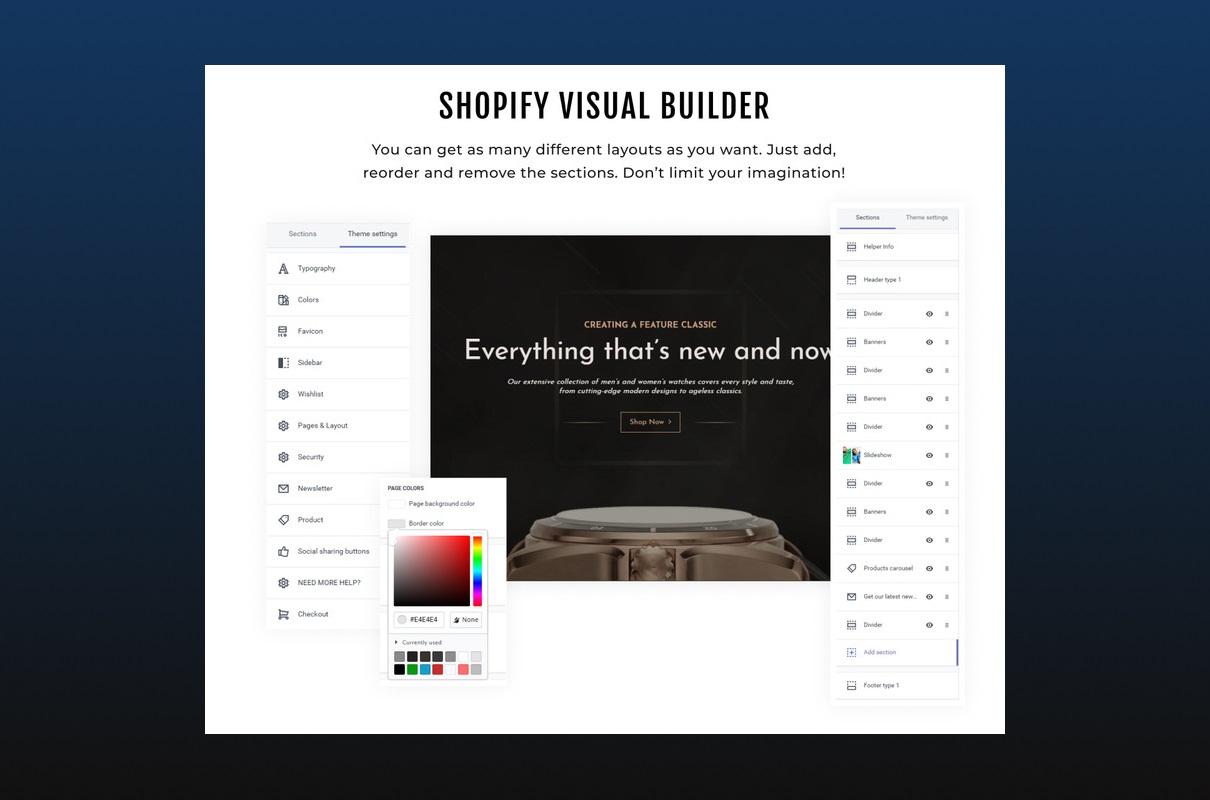 Shopify watches visual builder.