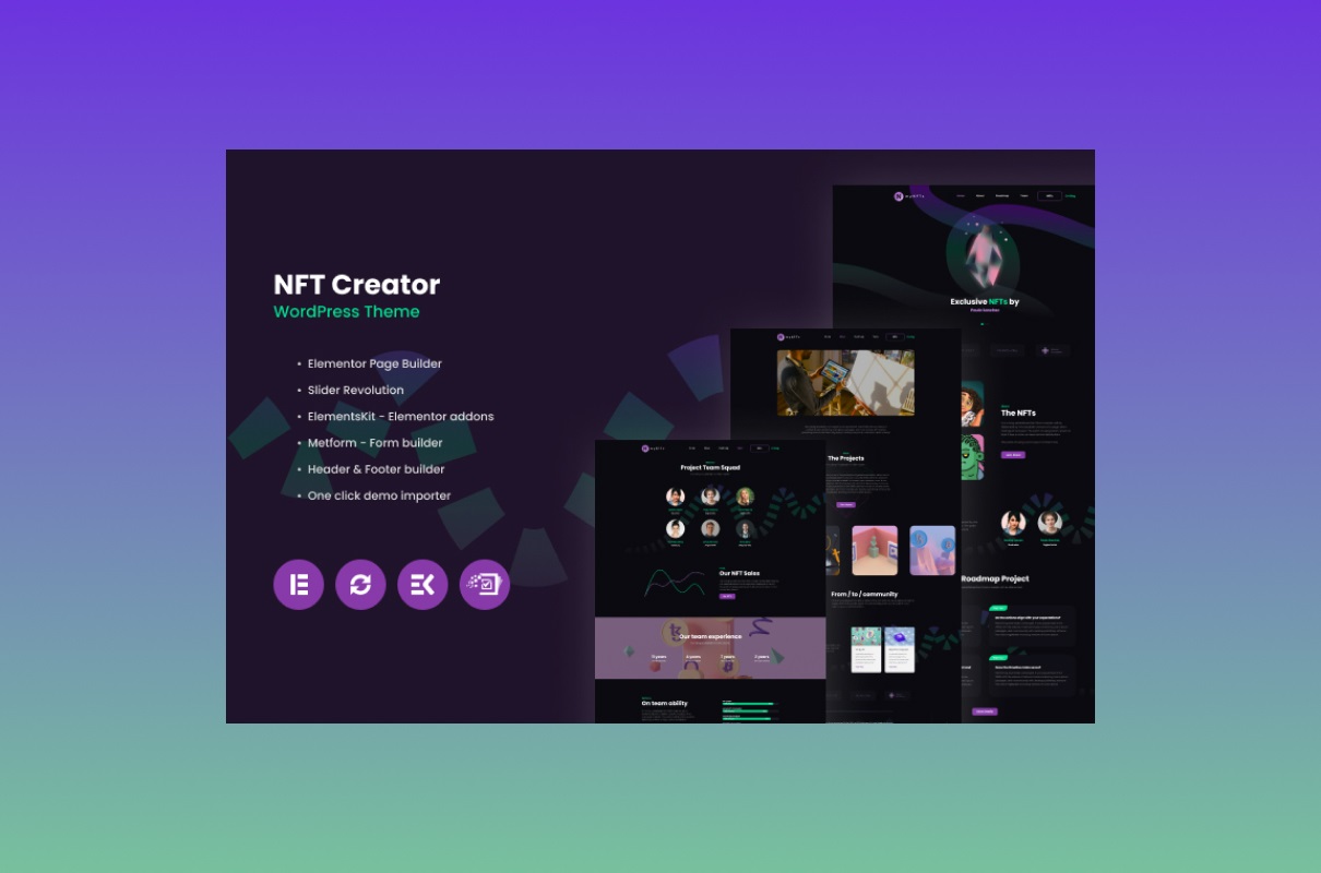 MyNFTs - NFT WordPress Theme from TemplateMonster.