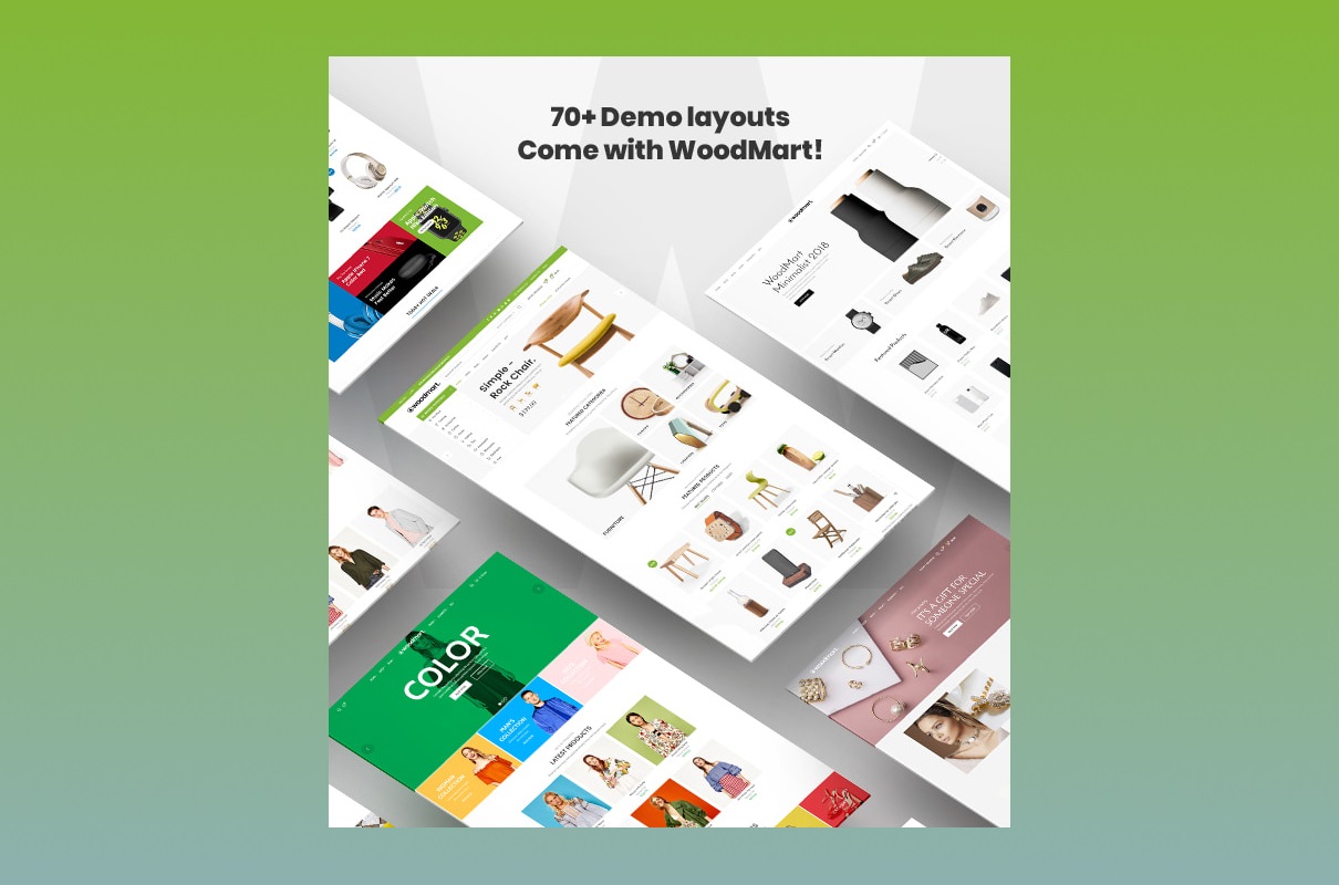 Woodmart woocommerce-wordpress theme demo layouts.