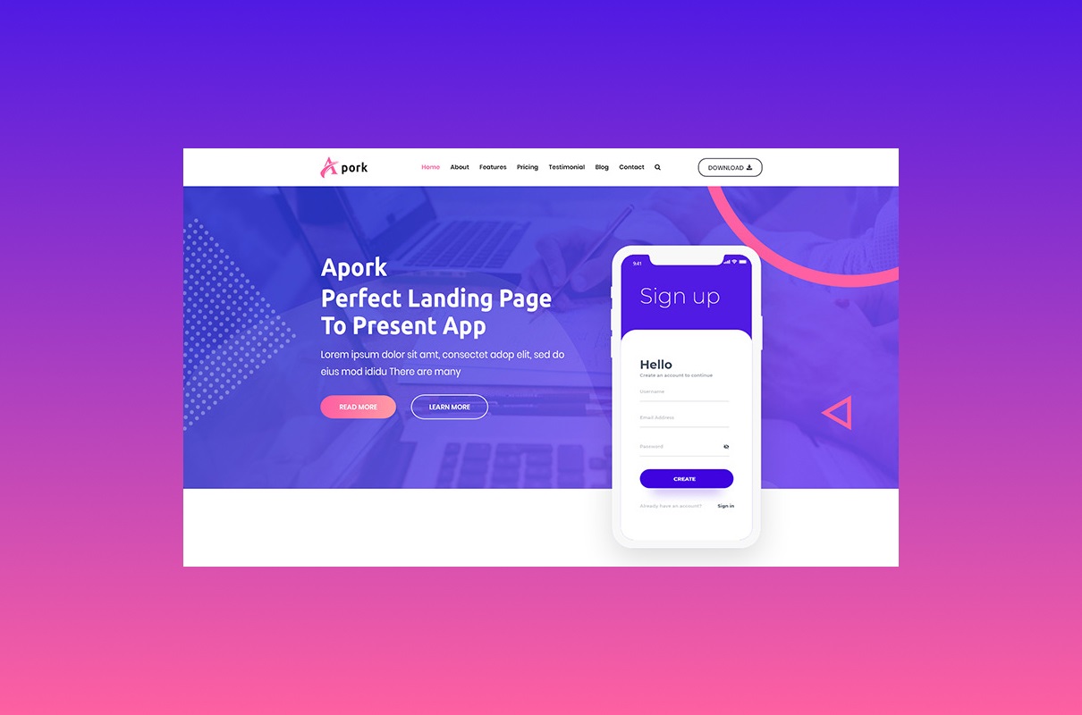 Apork - Best Landing Template.