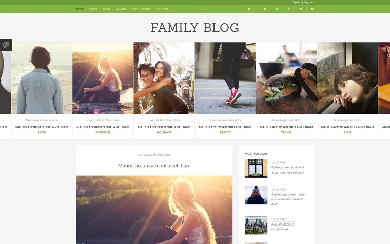 Family Blog - Joomla Template for society and culture blogs.