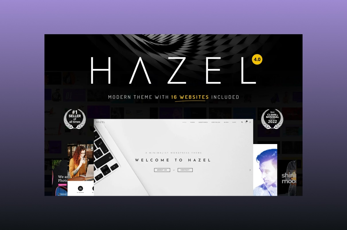 Minimalist Multi-Purpose Hazel WordPress Theme.