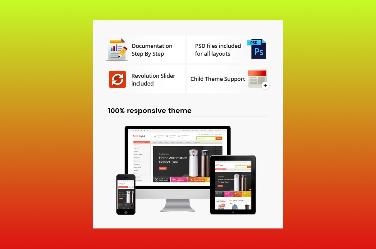 Mega shop responsive theme.