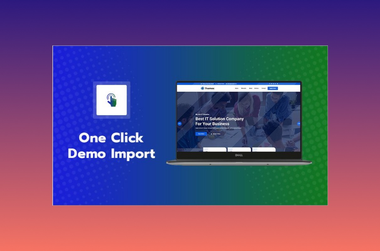 Themex - one click demo import.