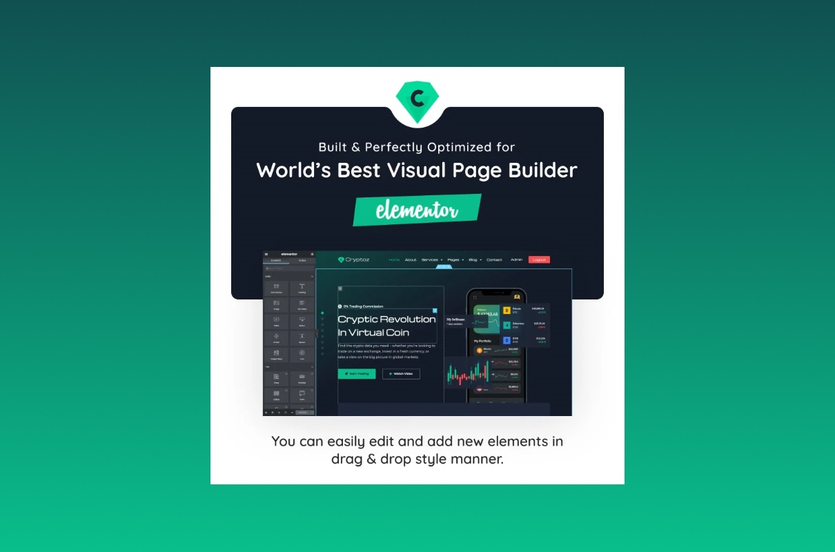 Cryptoz optimized for elementor.