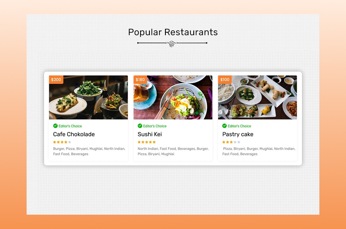 FoodGo - Popular restaurants block.