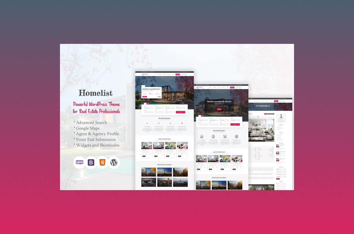 Homelist WordPress Theme For Your Real Estate Business.