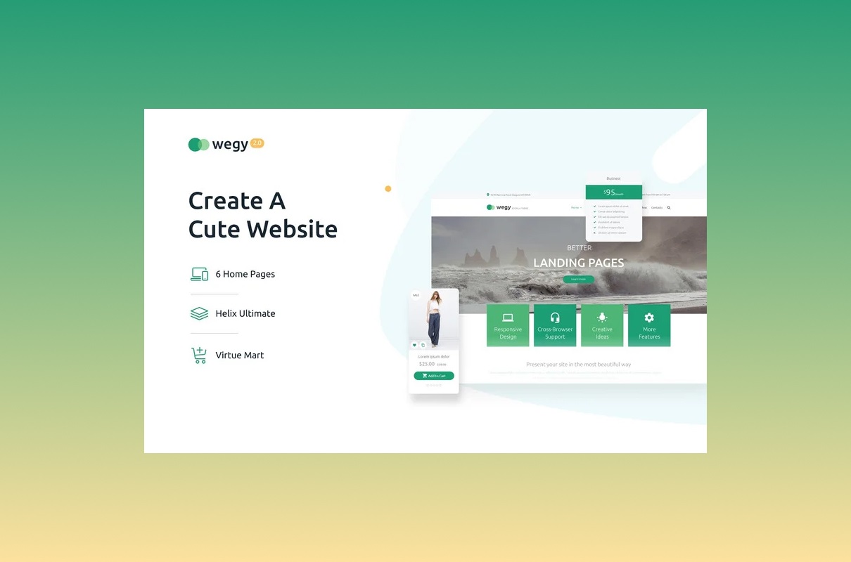 Create a cute website with Wegy.