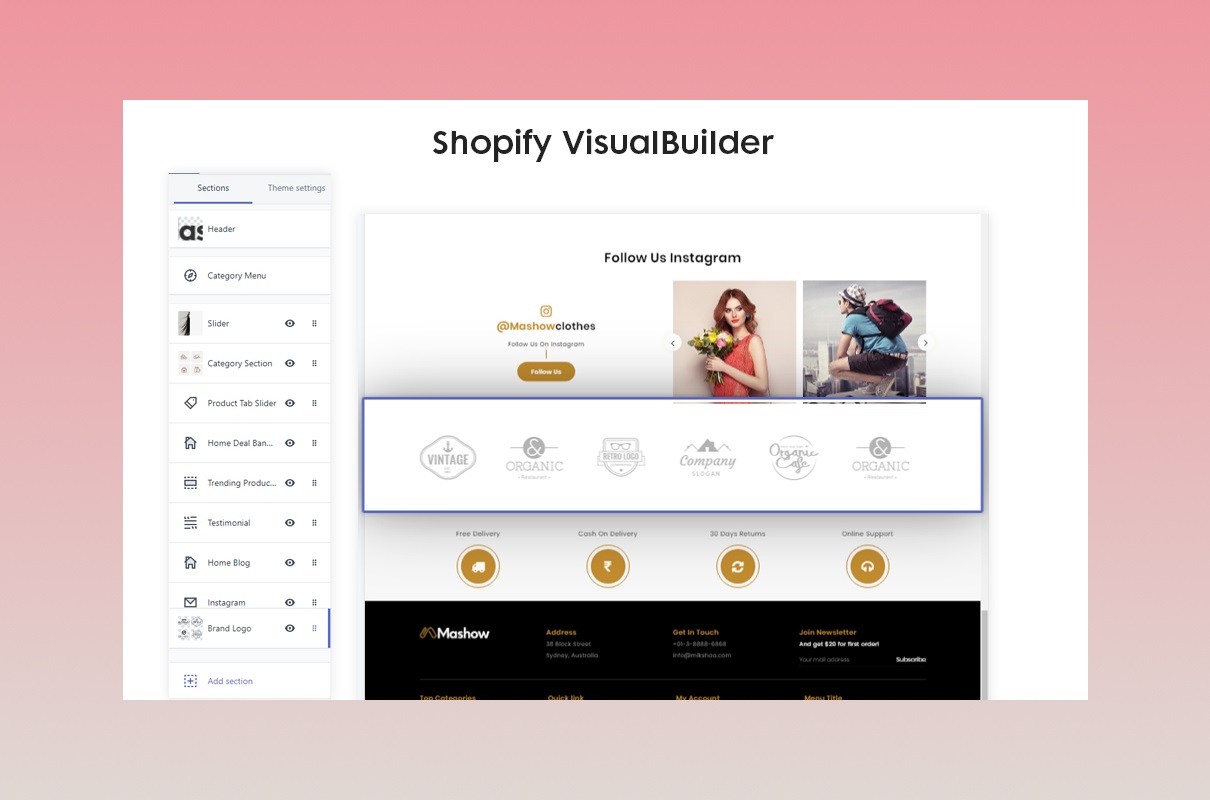 Mashow Shopify Theme VisualBuilder.