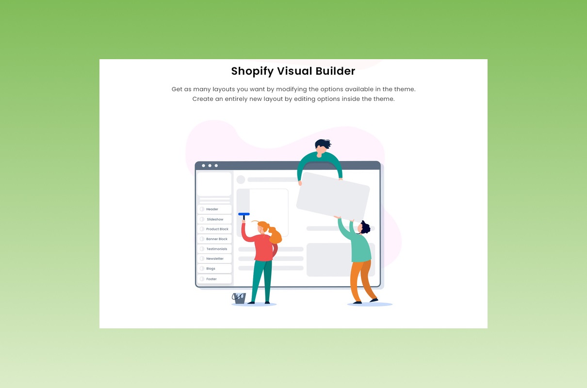 Shopify visual builder.