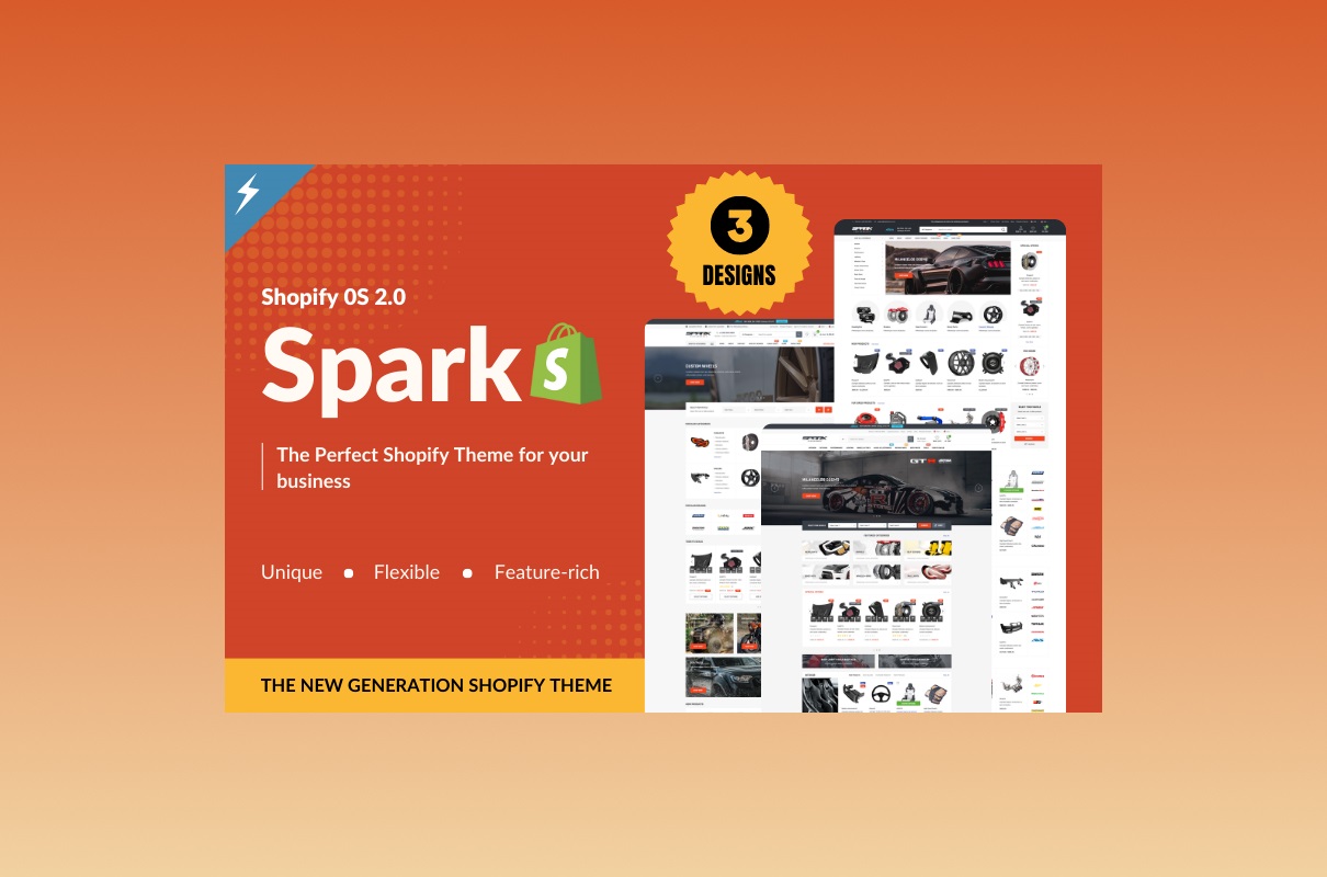 Sparks - Automotive Shopify Theme for Your Business featured image.
