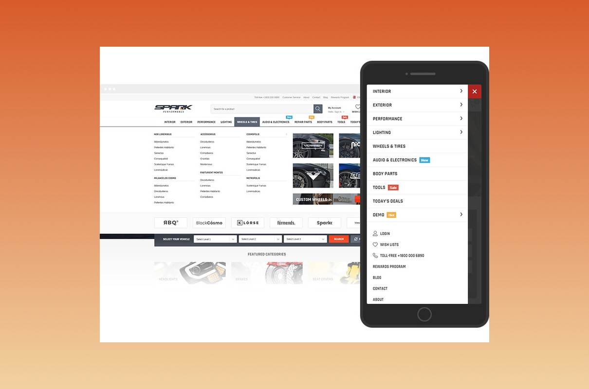 Sparks - Automotive Shopify Thememobile preview.